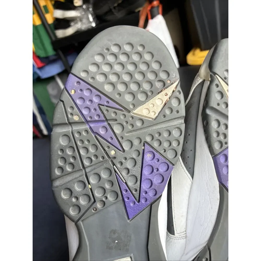 JORDAN AIR JORDAN 7 RETRO FLINT WHITE GRAY PURPLE CU9307 100 Size 8.5 Fast Ship